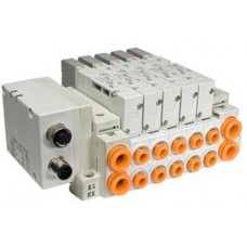 SMC solenoid valve 4 & 5 Port SV SS5V1-W16S*, 1000 Series, Cassette Base Manifold, Decentralized Serial Wiring